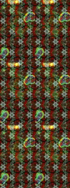 Çiçekli karalama şeklinde Raster çiçek deseni. Yeşil ve kahverengi renkli çiçekler. Nazik, narin çiçek arkaplanı.