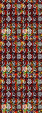 Klasik taslak çizimi. Raster çiçek izi. Çiçek kırmızısı ve kahverengi çizim deseni.