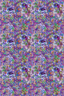 Güzel kumaş deseni. Düz Çiçek Elementleri Tasarımı. Yazdır. Renkli Yaz Temalı Kusursuz Arkaplan. Güzel, pürüzsüz bir desen. Raster çiçekli arka plan.