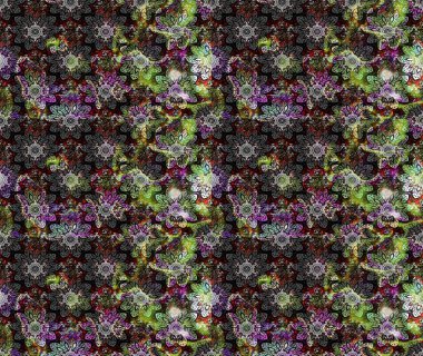 Raster Çiçek İllüstrasyonu 'nun şirin tekstili. Gri renkli etnik çiçeklerle zarif eskiz deseni.