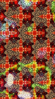 Kırmızı ve bej renkli çiçekler. Renkli Bahar Teması eskiz kalıbı. Düz Çiçek Elementleri Tasarımı. Sevimli çiçek raster deseni.