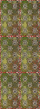 Çiçekli, suluboya desenli kusursuz çiçek deseni. Düz Çiçek Elementleri Tasarımı. Raster illüstrasyonu. Renkli Bahar Temalı Kusursuz Arkaplan. Kahverengi renkte çiçekler.