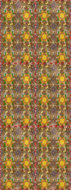 Renkli Bahar Teması eskiz kalıbı. Düz Çiçek Elementleri Tasarımı. Kahverengi renkli çiçekler. Çiçekle çizim deseni.