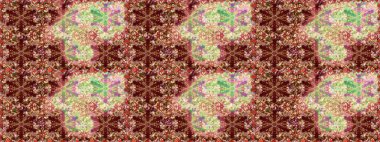 Tekrarlayan elementlerle soyut arkaplan oluşturun. Kusursuz damaske klasik altın desen. Kahverengi ve bej renklerde altın rengi ve altın elementler. Raster illüstrasyonu.