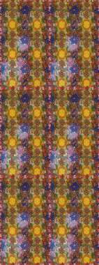 Raster illüstrasyonu. Çiçek desenli çizim. Kahverengi renkli çiçekler. Raster illüstrasyonu. Asya tekstil tarzında.