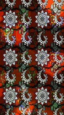 Kahverengi ve siyah renkli çiçekler. Tropik çiçekler. Gömlek çizimi Arkaplan Deseni.