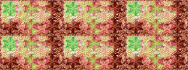 Altın desenli çiçek dekoru. Doğu tarzı element. Bej ve kırmızı renklerde altın element. Çizgi sanatı tasarım şablonu için kusursuz sınır. Davetiyeler, kartlar, web sayfası için Raster illüstrasyonu.