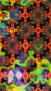 Raster illüstrasyonundaki çiçek desenli çizim. Suluboya tarzında siyah ve kahverengi renkte çiçekler.