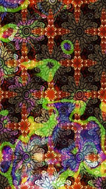 Tekstil, kumaş, kapaklar, duvar kağıtları, baskı, naylon, koleksiyon defteri, örgü, dekupaj için güzel bir eskiz. Küçük kahverengi ve siyah renkte güzel bir besin torbası deseni, çiçekler. Millefleurlar.