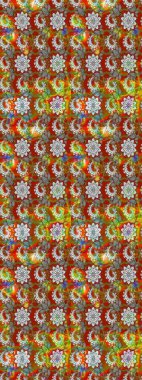 Çiçekli çiçek deseni, suluboya. Düz Çiçek Elementleri Tasarım Raster illüstrasyonu. Kahverengi ve gri renkli çiçekler. Renkli Bahar Teması çizim şablonu.