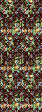 Kahverengi ve gri renkli çiçekler. Raster illüstrasyonu. Asya tekstil tarzında. Çiçek desenli çizim. Raster illüstrasyonu.