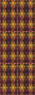 Anti-stres için soyut örnek sayfası. Raster illüstrasyonu. Kahverengi ve turuncu renklerde.