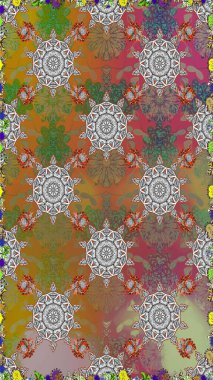 El çizimi Raster çizimi. Karalama elementleri. Duvar kağıdı, web sayfası arka planı, ambalaj kağıdı, davetiye, broşür, afiş veya web sitesi için kusursuz çiçek deseni kullanılabilir.