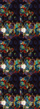 Renkli Bahar Teması eskiz kalıbı. Chichi 'nin kumaş kalıbını çiz. Düz Çiçek Elementleri Tasarımı. Raster illüstrasyonu. Çiçek deseni.