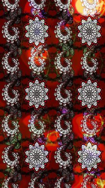 Gömlek, arka plan modelini çiz. Tropik çiçekler. Kırmızı ve siyah renkte çiçekler.