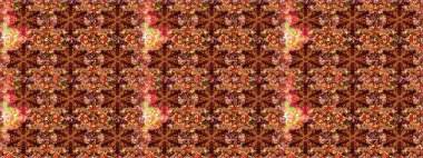 Çiçek süsü kumaş deseni, cam, çiçek desenli metal kahverengi ve kırmızı renklerde altın elementler. Klasik raster altın pürüzsüz desen.