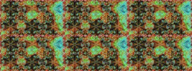 Raster geleneksel oryantasyon süsü. Kahverengi ve yeşil renklerdeki altın desenli altın elementler. Kusursuz klasik altın desen.