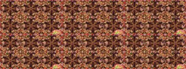 Raster geleneksel oryantasyon süsü. Kusursuz klasik altın desen. Kahverengi ve bej renklerde altın desenli altın elementler.