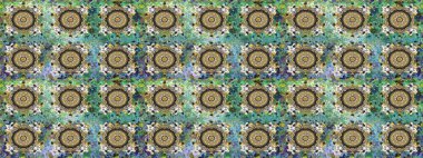 Altın karalama fantezi yapraklarından Raster soyut çiçek çelengi ve gri ve mavi renkli bir çiçek. El yapımı dekoratif çerçeve, albüm kapağı, tebrik kartı, klasik Art deco tarzı.