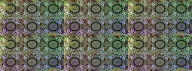 Raster illüstrasyonu. Gri ve yeşil renklerde, altın elementlerle klasik, pürüzsüz desen.