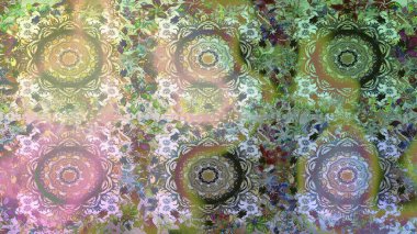 Çiçek desenli altın metal. Tarafsız ve altın elementli yeşil renkler. Raster altın çiçek süsü brokar kumaş ve cam desenli. Kusursuz altın desen.