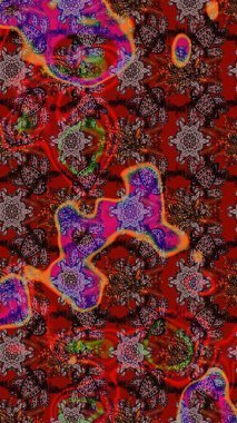 Kahverengi ve kırmızı renkte çiçekler. Tropik çiçek desenleri. Raster illüstrasyonu.