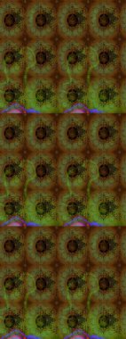 Renkli Bahar Teması eskiz kalıbı. Raster illüstrasyonundaki çiçek desenli çizim. Kahverengi renkli çiçekler. Düz Çiçek Elementleri Tasarımı.