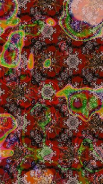 Eskiz arkaplan modeli. Kahverengi ve kırmızıda çiçekler. Suluboya, elle çizilmiş. Raster stoku.