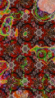 Eskiz arkaplan modeli. Kahverengi ve kırmızıda çiçekler. Suluboya, elle çizilmiş. Raster stoku.