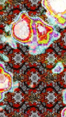 Düz Çiçek Elementleri Tasarımı. Renkli Bahar Teması eskiz kalıbı. Parlak arkaplan eskiz desenli çiçekli fantezi tasarımı.