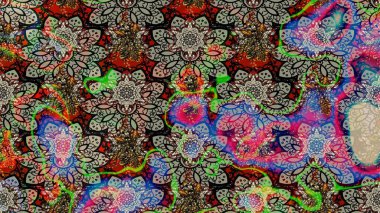 Gri renkli çiçekler. Robot resim. Şirin çiçek elementleri. Raster illüstrasyonu.