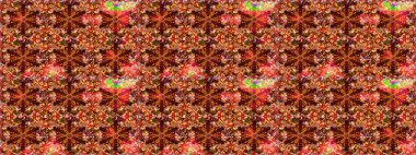 Kahverengi ve kırmızı renklerde altın desenli altın elementler. Raster oryantal süs. Kusursuz altın desen.