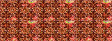 Kahverengi ve kırmızı renklerde altın desenli altın elementler. Raster oryantal süs. Kusursuz altın desen.