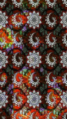 Çiçek desenli raster, siyah ve kahverengi çizgi grafik desenli soyut raster arkaplan. Modern stil dokusu.