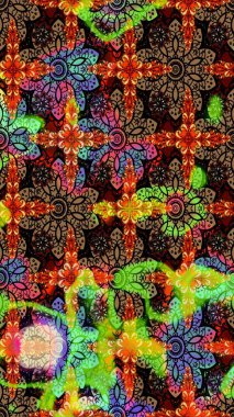 Renkli Bahar Teması eskiz kalıbı. Düz Çiçek Elementleri Tasarımı. Raster..