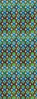 Raster illüstrasyonundaki çiçek desenli çizim. Raster illüstrasyonu. Yeşil renklerde. Güzel kumaş deseni.