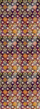 Renkli Bahar Teması eskiz kalıbı. Düz Çiçek Elementleri Tasarımı. Parlak arkaplan eskiz desenli çiçekli fantezi tasarımı.