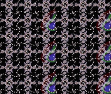 Raster illüstrasyonundaki çiçek desenli çizim. Siyah, nötr ve gri renkte çiçekler.