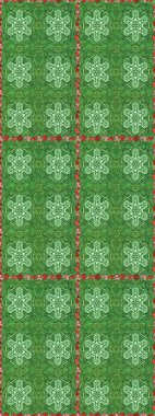 Raster dikişsiz çiçek deseni. Vadinin çiçekleri yeşil ve nötr renklerde.