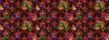 Robot resim. Moda baskıları için zarif bir şablon. Çiçekli bahar çiçekleri. Motley illüstrasyonu. Küçük renkli çiçekler. Küçük çiçekte şirin desenler.