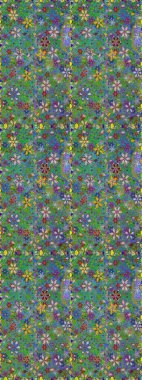 Rasterleştirme Trendy kumaş deseni. Şirin çiçekler. Kesintisiz çizgi deseni.