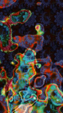 Gri ve mavi renkte çiçekler. Hediye ambalaj kağıdı, tebrik kartları, posterler ve pankart tasarımı. Raster düz çiçek çizim deseni.