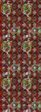 Düz Çiçek Elementleri Tasarımı. Kırmızı ve kahverengi renkte çiçekler. Renkli Bahar Teması eskiz kalıbı. Raster illüstrasyonunda çiçek deseni çizimi.