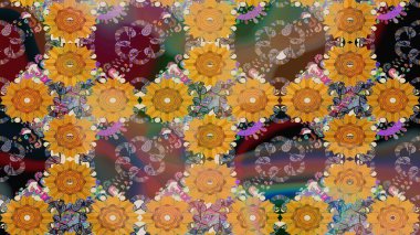 Küçük çaplı çiçeklerdeki basit şirin desenler. Tekstil veya kitap kapakları, imalat, duvar kağıtları, baskı, hediye paketi ve yapıştırma kitabı için çiçek eskizi geçmişi. Raster illüstrasyonu.