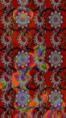 Anti-stres için soyut örnek sayfası. Kahverengi ve kırmızı renklerde. Raster illüstrasyonu.