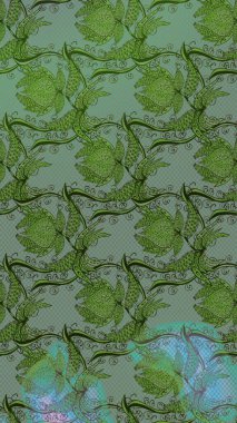 Yeşil renkli çiçekler. Küçük çiçekte sevimli çiçek deseni var..