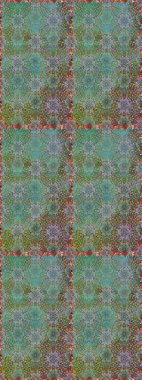 Parlak çiçekli kolaj çiçekleri yeşil ve kahverengi. Çiçek tasarımı için inanılmaz bir kolaj cenneti tarzı. Çiçekli zambaklar dikişsiz arkaplan.