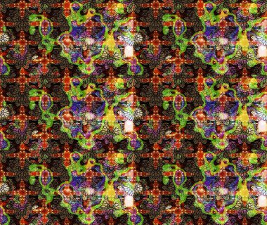 Çiçekli karalama şeklinde Raster çiçek deseni. Yumuşak, yaz çiçekli arka plan. Kahverengi renkte çiçekler.