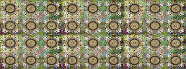 El yapımı dekoratif çerçeve, albüm kapağı, tebrik kartı, klasik Art deco tarzı. Altın karalama fantezi yapraklarından Raster soyut çiçek çelengi ve gri ve nötr renklerde çiçek..