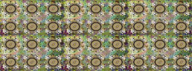 El yapımı dekoratif çerçeve, albüm kapağı, tebrik kartı, klasik Art deco tarzı. Altın karalama fantezi yapraklarından Raster soyut çiçek çelengi ve gri ve nötr renklerde çiçek..